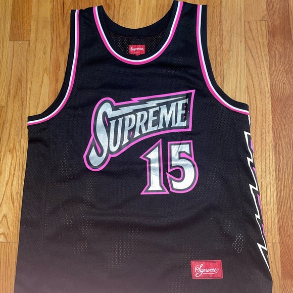 Supreme Bolt Basketball Jersey Black - Picture 1 of 2